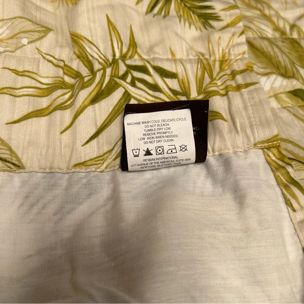 TOMMY BAHAMA Island Botanical Window Lined Valance Tropical Leaves#0901258B